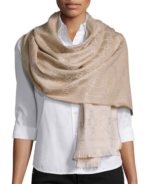 metallic gucci scarf|Gucci scarf female.